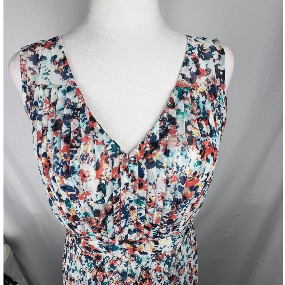 Anthropologie Plenty by Tracy Reese Dress 4 Morgan Multi Speckle Pleated Hi Low - Picture 3 of 11
